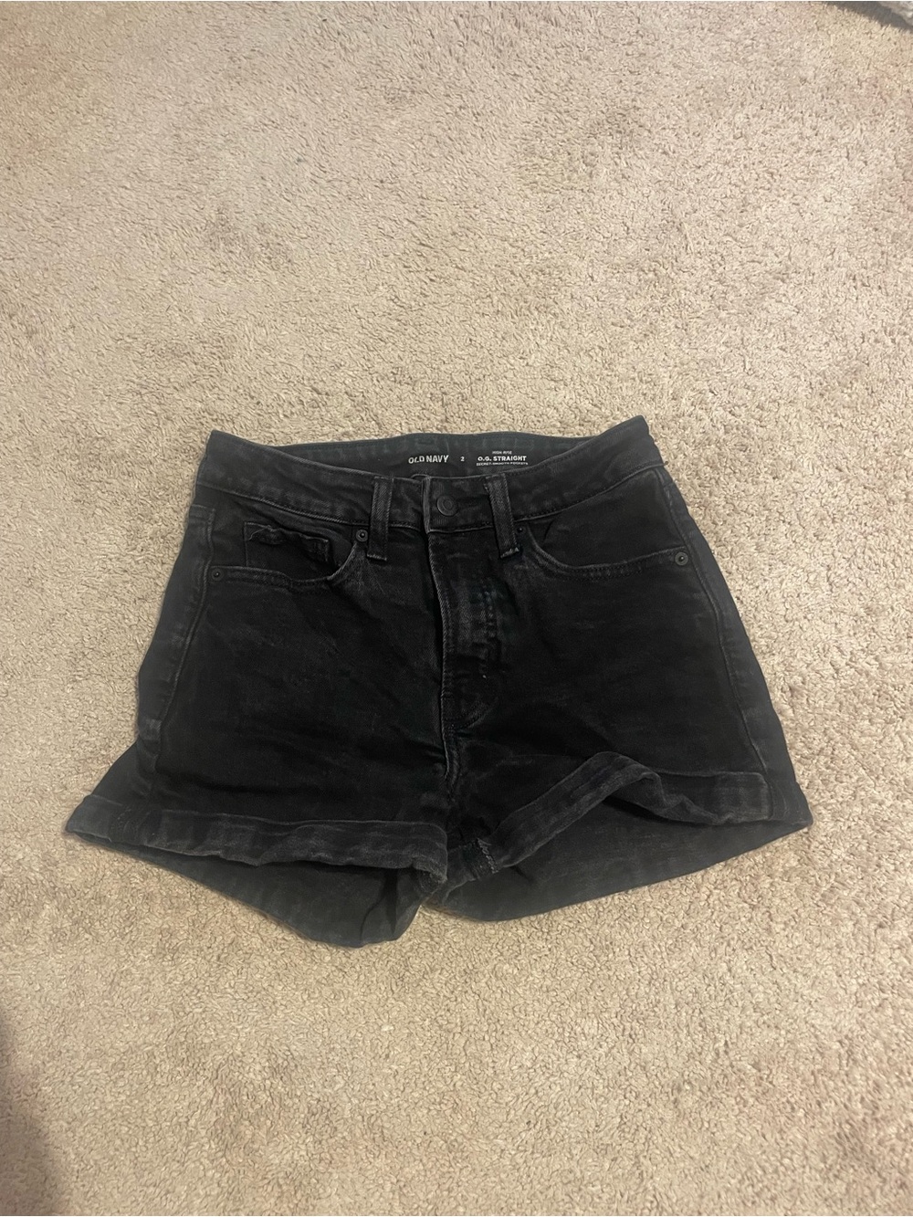 Old Navy Black High-Waist Denim Shorts